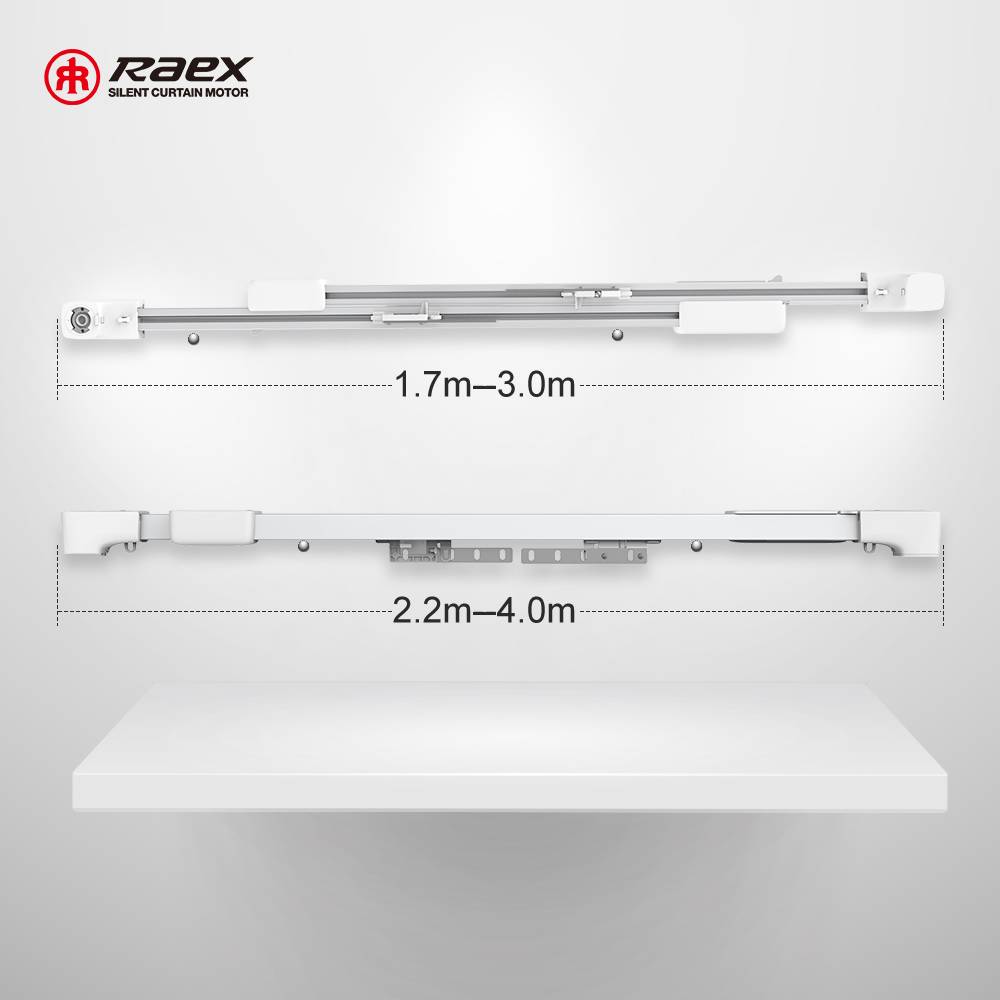 S Fold Tracks Luxury Motorized Panel 1.69-4m Extendable Length Tuya Smart Battery Aluminum Pvc Plastic Ceiling Curtain Track